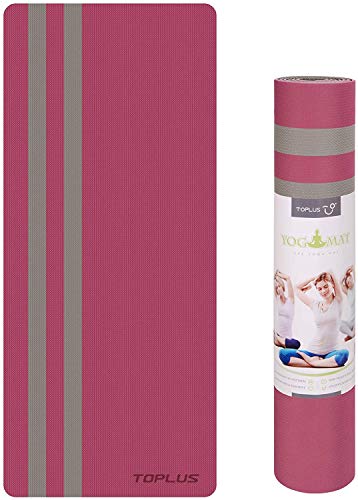 TOPLUS Yoga Mat Non Slip, 1/4 Extra Thick Eco Friendly Fitness Mat with Carrying Strap, Workout Mat, Exercise Mat for Yoga Pilates Home and Floor Exercise 72x 24