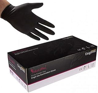 We Can Source It Ltd - Nitrile Powder Free Examination Gloves - Tattoo Tattooist Valeting Mechanic Black Disposable Gloves - Small - 100 Gloves (1 Box)