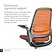 Steelcase Series 1 Office Chair - Ergonomic Work Chair with Wheels for Hard Flooring - Helps Support Productivity - Weight-Activated Controls, Back & Arm Support - Easy Assembly - Tangerine