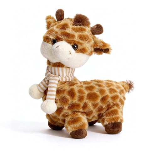 TNSLAND Giraffe Kuscheltier mit Schal Plüschtiere Süßes Kuscheltier aus Weichem Plüsch Spielzeug Stofftier Giraffen Kuscheltiere Plushies als Geschenk 30 cm