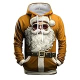 Generisch Sudadera con capucha para hombre, sudadera de invierno con estampado de Papá Noel, sudadera con capucha de gran tamaño, sudadera deportiva con capucha para hombre, sudadera con capucha de
