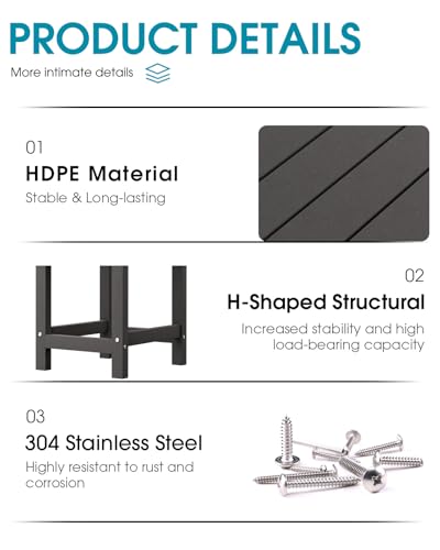 MUCHENGHY-Adirondack-Outdoor-Side-Table-147-Patio-Side-Table-Weather-Resistant-HDPE-Outdoor-End-Tables-for-Patio-Black MUCHENGHY Adirondack Outdoor Side Table 147 Patio Side Table Weather Resistant HDPE Outdoor End Tables for Patio Black