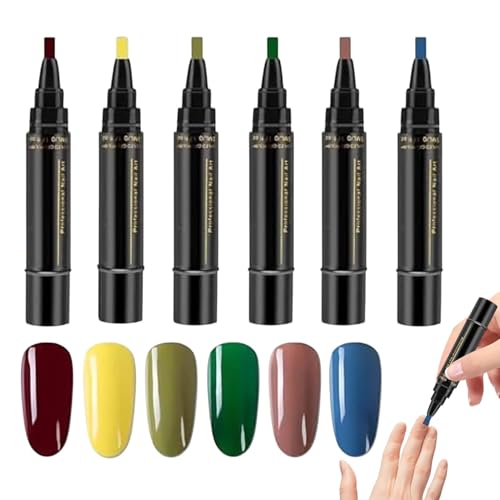 Kit de arte de esmalte de uñas de secado rápido de 6 colores con efecto gel y acabado brillante