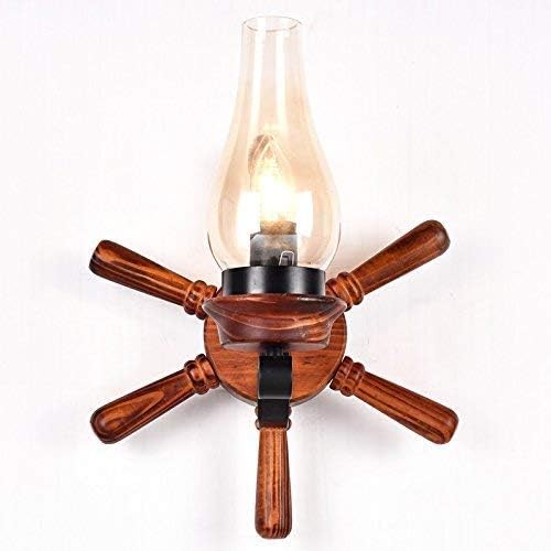 壁のスコン ソリッドウッドE27壁ライトアメリカの国アンティークラダークリエイティブ照明通路廊下ベッドルームベッドサイドウォールラン