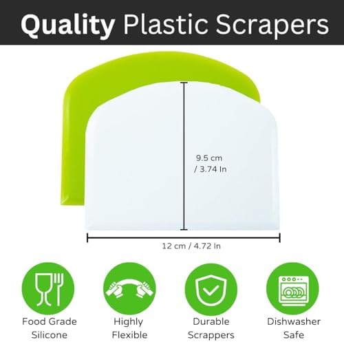 Premium Stainless Steel Dough Cutter and Scraper - Versatile Kitchen Utensil for Bread, Pizza, and Flat Top Griddles - Commercial Grade Bench Scraper and Chopper