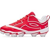Under Armour Boys' Leadof Icon Low RM JR Baseball Cleats, (600) Red/Red/White, 1, US