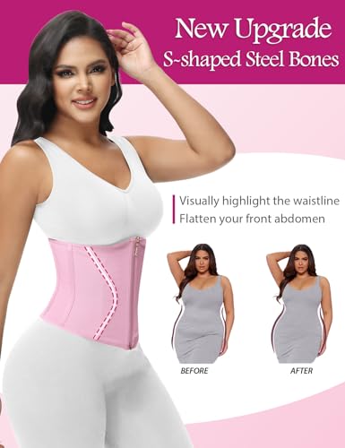 Image of SHAPSHE Short Torso Waist Trainer for Women Corset Hourglass Body Shaper