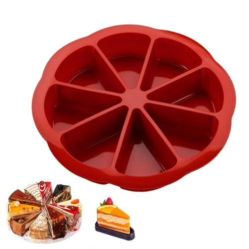 Raypontia Moule à gâteau triangulaire, 24 x 4 cm, moule à gâteau triangulaire, en silicone, avec 8 triangles, moule à gâteau au fromage, moule à gâteau en silicone, pour gâteaux, muffins, fromage