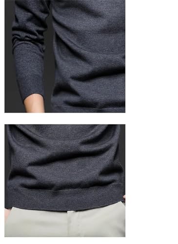 Dndrdhfb Men's Thickened Wool Round Neck Sweater, Winter Warm Long Sleeve Pullover4