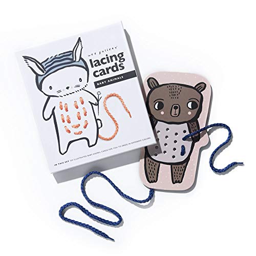Wee Gallery Lacing Cards for Kids Sewing Board Toy for Toddlers Ages 3+