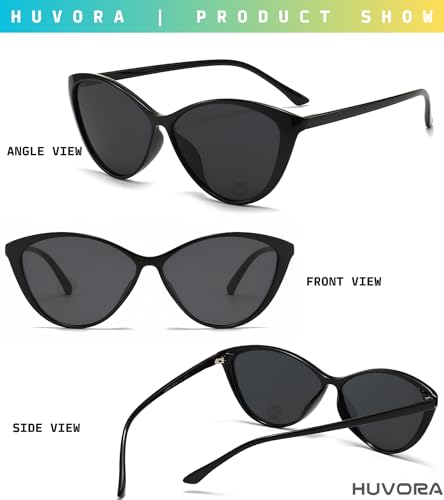 Image of WAVE Cat Eye UV400 Protection Sunglasses for Women Stylish - Chic UV Protected Retro Woman Shades - Korean Designer Trendy Branded Metal Hinge Frame - Cateye Goggles