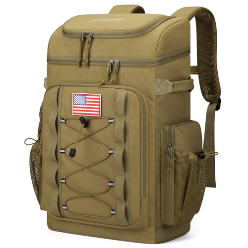 Image of Maelstrom 35 /50 Can Insulated Backpack Cooler, Leakproof Soft Lunch Ice Bag | Keeps Food Cold For 16h, Peva Liner, Durable Nylon, Ergonomic Padding. Perfect For Men, Women, Camping, Beach, Hiking, Travel