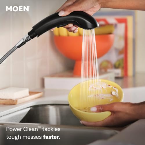 Moen Renzo Matte Black One-Handle Pullout Kitchen or Laundry Faucet Featuring Power Clean, CA87316BL - image 4