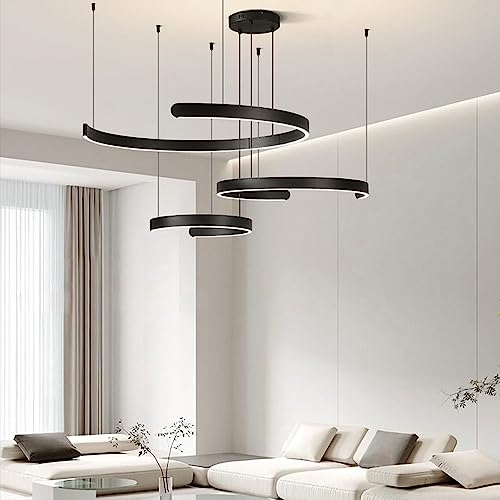Lustre circulaire LED à intensité variable pour salle à manger moderne - 2