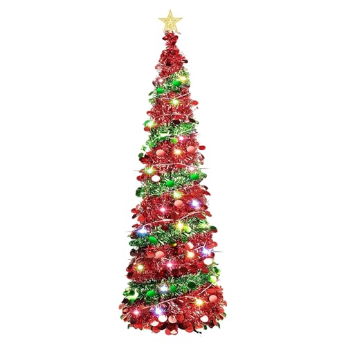 La Mejor Recopilación de Ãrboles de navidad los mejores 10. 47 Árbol de Navidad Artificial, Pino Navideño Verde una Estrella Superior y una Cadena de Luces de Colores de 16.5 Pulgadas, árbol de Navidad Plegable Fácil de Armar, Apariencia...
