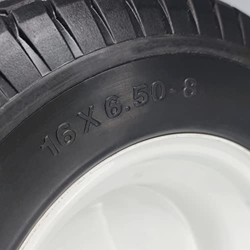 Set of 2 Flat Free 16x6.50-8 Lawn Mower Tire with 1 inch Bearing, 16x6.50-8 Tire and Wheel Lawn Tractor Front Assembly Replacement Lawn & Garden Riding Mower, 3” Center Hub - Thumbnail 6