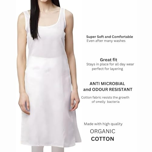 Image of Cotton Inner Slip camesoli for Women, Full Length Inner for Chikankari Kurti, Women Indoor Dress Cotton Sleeveless camesole,Holi Outfit