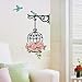 Produktbild Beilinheng Rose Blume Birdcage Wandaufkleber Fliegende Vögel Pflanzen Abziehbilder Klebstoff Wohnzimmer Schlafzimmer Tv Tapete Kinder Kinderzimmer Wandbild Dekor 14 inch x 28 inch
