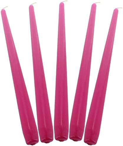 Deli Supplies Dinner Party Christmas Table Decor Bistro Candles Non Drip Tapered 9 24cm Tall Taper Candle 7 Hour Burn Time Smokeless and Dripless Quality Wax (Red, 10)