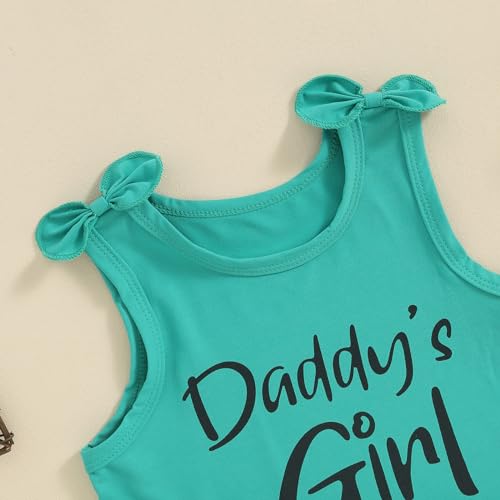 Image of Toddler Little Girl Clothes Summer Sleeveless Daddys Girl Letter Tank Tops Shorts Set 2Pcs Kids Casual Outfits