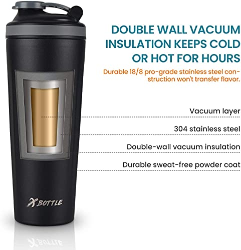 Xbottle 32Oz Insulated Tumbler - Vacuum Insulated Stainless Steel Water Bottle Iced Coffee Travel Mug Cup With Flip Lid, Thermal Water Bottle Insulated Double Wall Spill-Proof Leak-Proof #TOP5