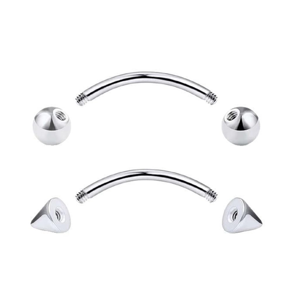 Bijoux de Piercing Corporel, 16G Acier Chirurgical Piercing de Sourcil 10 Pièces Diaphragme Piercing de Sourcil Barre Courbée Piercing de Lèvre 1,2mm Piercing Clou de Lèvre 6mm 8mm 10mm 12mm