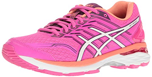 ASICS Women's Gt-2000 5 Running Shoe, Pink Glow/White/Dark Purple, 8 M US