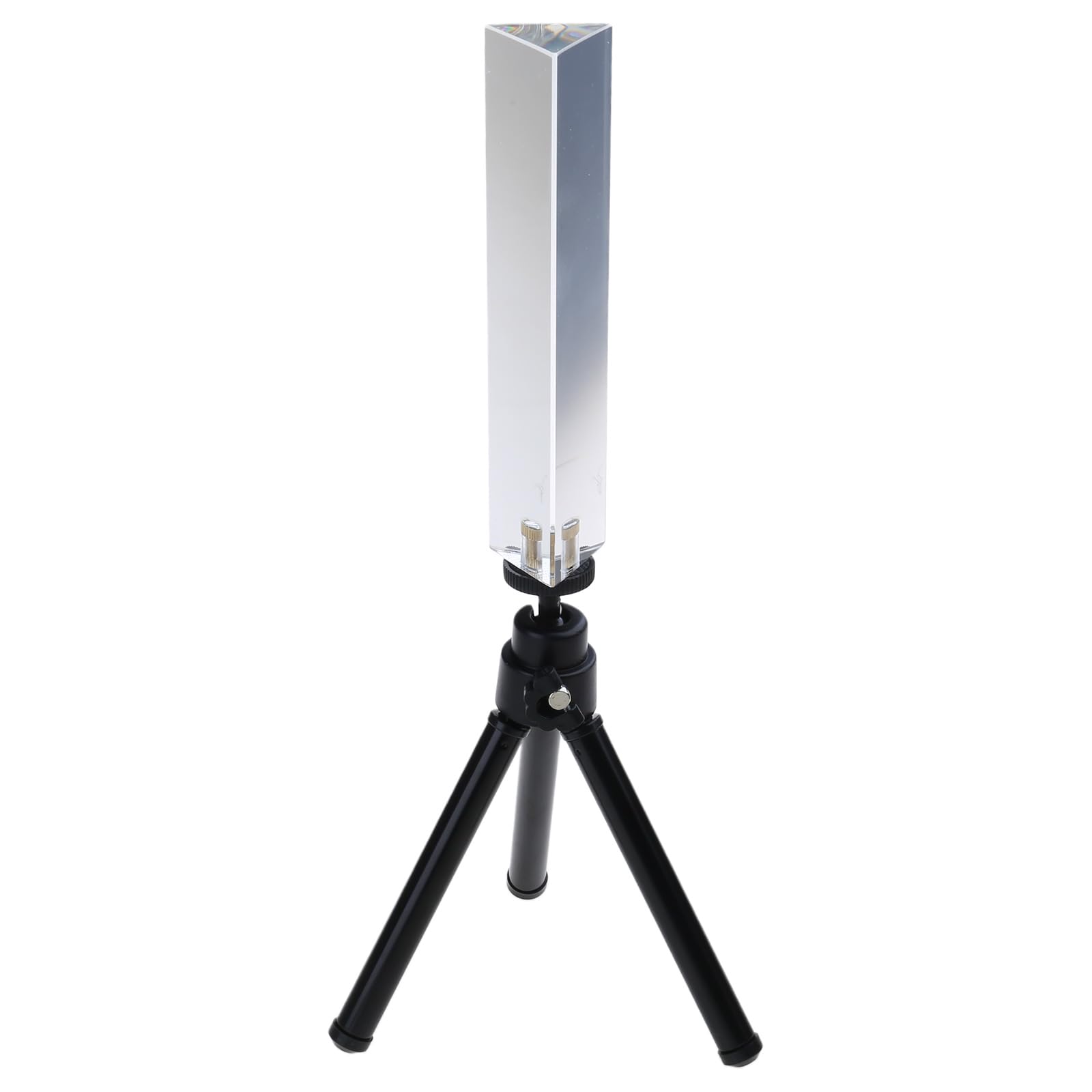 Optical Glass Triangular Prism with Stand & 1/4 InThread Crystal Rainbow Maker Photography Science Experiments Photography Prism