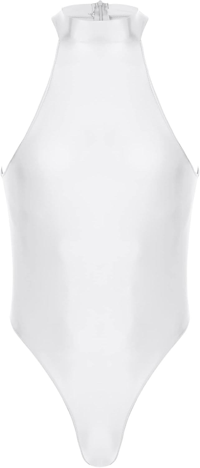 YiZYiF Men Oil Glossy Bodysuit One Piece Workout Biketard Unitard Leotard Wrestling Singlet Swimsuit