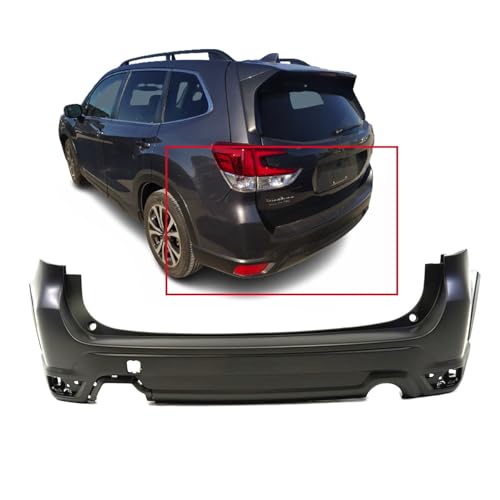 Image of FitParts Compatible with Subaru Forester 2019-2020 Rear Bumper Cover | Primed, Textured, With Textured Area, Without Parking Sensor Holes, Ready to Paint, OEM 57704SJ301, SU1100194