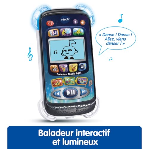 VTech Baladeur Magic Baladeur Musical Enfant avec Casque Audio Écran Rétroéclairé Effets Lumineux Musiques et Jeux Éducatifs Cadeau Enfant de à Contenu en Français - vue 2