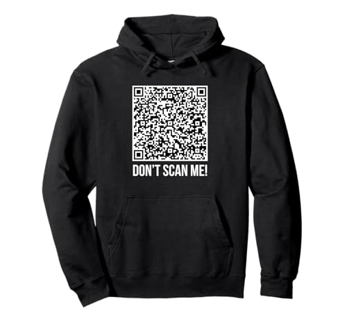 QR Scan Me Joke Funny Middle Finger Felpa con Cappuccio