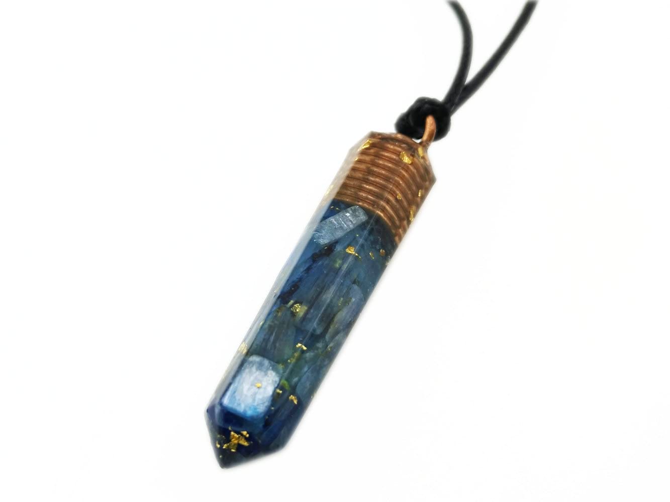 Natural Kyanite Orgonite Pendant(5cm, 2inches) Necklace-Wealth, Love, Reiki Infused- Talisman