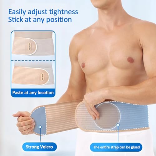 Faja umbilical para hernia ajustable para mujer y hombre, beige, talla S miniatura 4