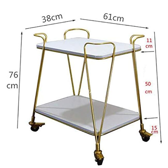 2-Shelf Wooden Tea Cart Rolling Storage Tool Cart, for Hotel, Restaurant Furnishing Furniture-rbIByr0n