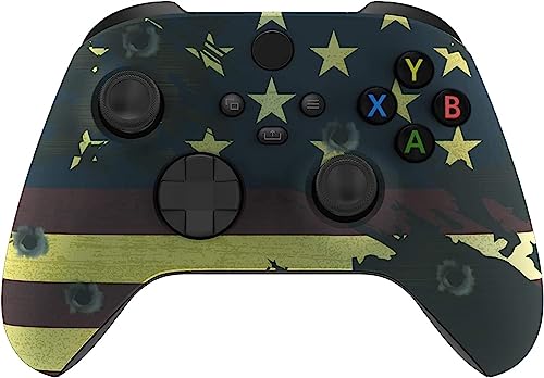 Modded Rapid Fire Soft Touch Custom Wireless Controller For Xbox Series - Master Mod - USA Red White Blue (Flag)