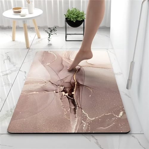 Aoojlo Tapis de Bain Super Absorbant Antidérapant 40x60cm, Tapis Salle de Bain Diatomite Absorbant, Tapis de Douche Doux Séchage Rapide, Tapis de Salle de Bain, Petit Tapis Taille Coffee