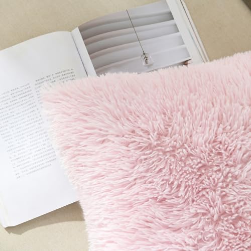 Image of Faux Fur Throw Pillow Covers for Couch Decorative Pillows 20x20 Inch