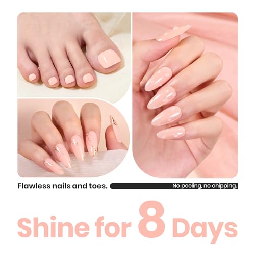 Image of Beetles Nail Polish Bubble Bliss, 2 in 1 Nail Strengthener Polish | Growth Nail Ridge Filler Base Coat Nail for Damaged Thin Nails Natural Nails Bubbly Bliss Nude Pink 15ML