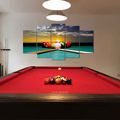 Ilooklike Game Canvas Wall Art Pool Table Room Decor Billiard Balls Pictures Wall Decor Leisure Sport Painting Prints For Modern Game Room Club Bar Decoration 60X32Inch #TOP1