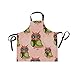 Domiking, grembiule da cucina unisex con gufo, grembiule da cucina con tasche sul collo regolabile per cucinare il forno e il giardinaggio
