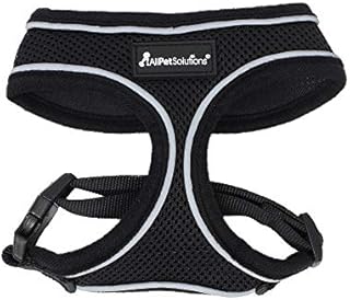 AllPetSolutions Dog Harness - Cool Pet Vest with Back D-Ring for Dog Lead Clips - Mesh Fabric Puppy Harness with Soft Padding - Training Stuff and Supplies for Small, Medium, Large Dogs - S, Black