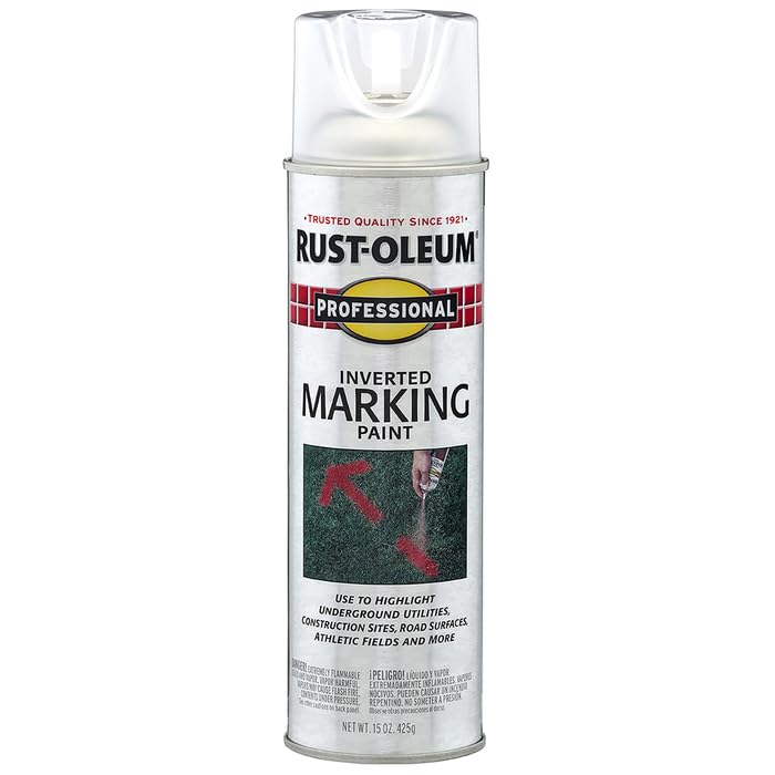 Image of Rust-Oleum 2596838-6PK Professional Inverted Marking Spray Paint, Clear, 15 Ounce (Pack of 6)