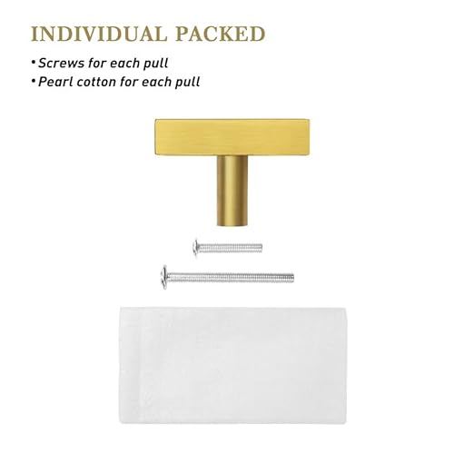 Goldentimehardware 10 Pack Gold Cabinet Knobs,Single Hole Brass Drawer Pulls For Cabinets And Drawers,Brushed Gold Dresser Knobs,Modern Kitchen Drawer Knobs,2 Inch Overall Length #TOP6