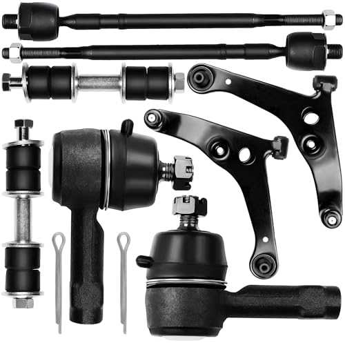 OCPTY - New 8-Piece fit for 2002 2003 2004 2005 2006 for Mitsubishi LANCER - 2 Lower Control Arm w/Ball Joint 2 Sway Bar End Link 2 Inner Tie Rod 2 Outer Tie Rod (Excluding Turbo)