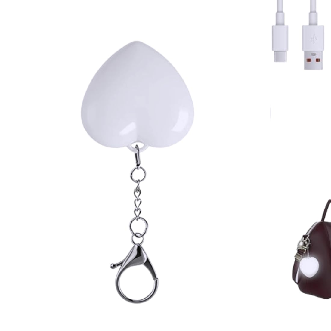 TAZLYN Purse Light Purse Heart Light Keychain Light Glow Keychain lamp Gift for Best Friend Female LED Keychain Light Glow...
