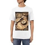 Les cols côtelés renforcés améliorent la durabilité et gardent la forme intacte au fil du temps. Répartition du stress des épaules : avec des coutures plates sur les épaules, ce t-shirt imprimé boussole et carte du monde ancienne répartit uniformément la pression sur la zone des épaules, offrant un soutien supplémentaire et une silhouette élégante, pour tout style de vie décontracté ou actif.