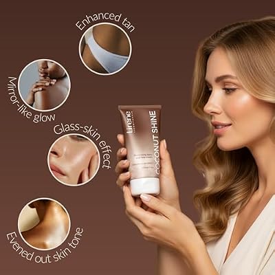 Lirene Coconut Shine Illuminating Body & Face Lotion Shimmering Golden Glow Mineral Pigment Highlighter Cream Hydrating Radiance Moisturiser for All Skin Tones 150ml