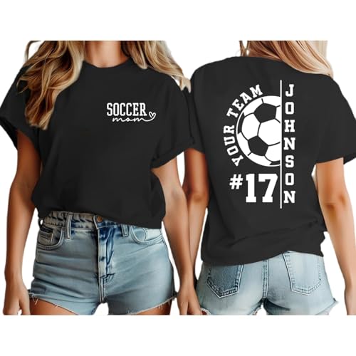 NAZENTI Personalize Soccer Mom Shirt, Custom Soccer Mama T-Shirt, Sports Mom Sweatshirt, Mothers Apparel, Mother Gifts