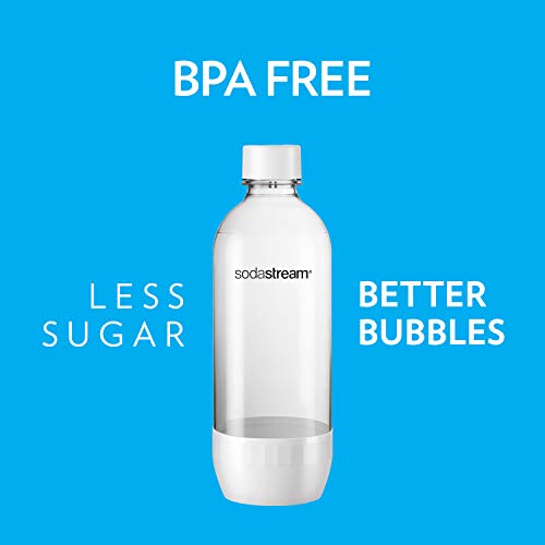 Image of sodastream Dishwasher Safe 1L Classic DWS Carbonating Bottle White (twinpack), Pack of 2